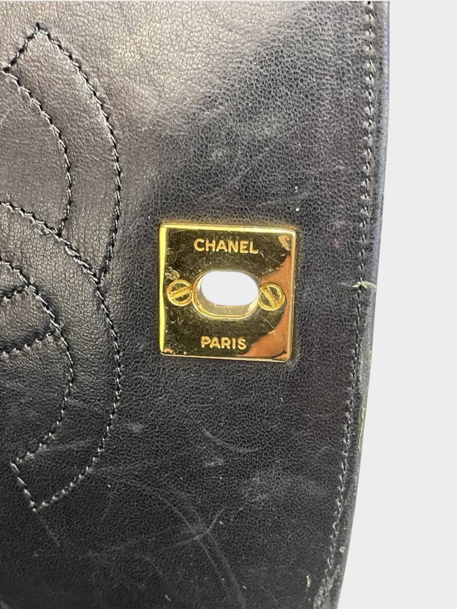 CHANEL Half Moon Leather Turnlock Chain Vintage Shoulder Bag (Serial Number 0)