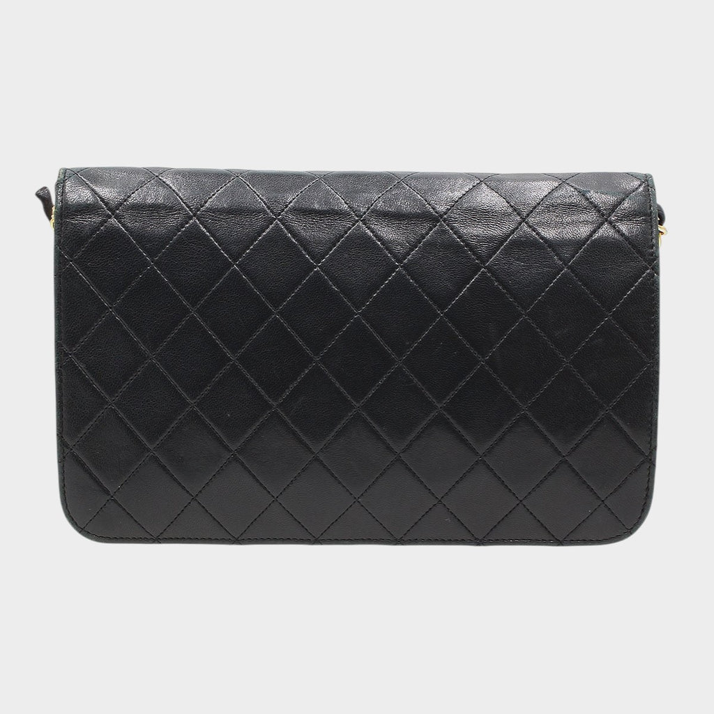 Chanel Matelassé Push-Lock Chain Shoulder Bag, Black with Gold Hardware, Vintage, CHANEL,
