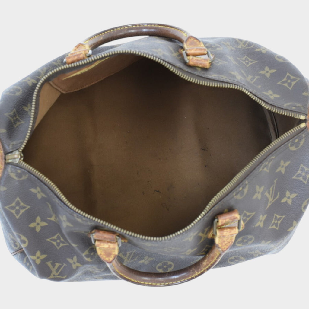 Louis Vuitton Speedy 35 Handbag M41524 Monogram Canvas Leather Brown