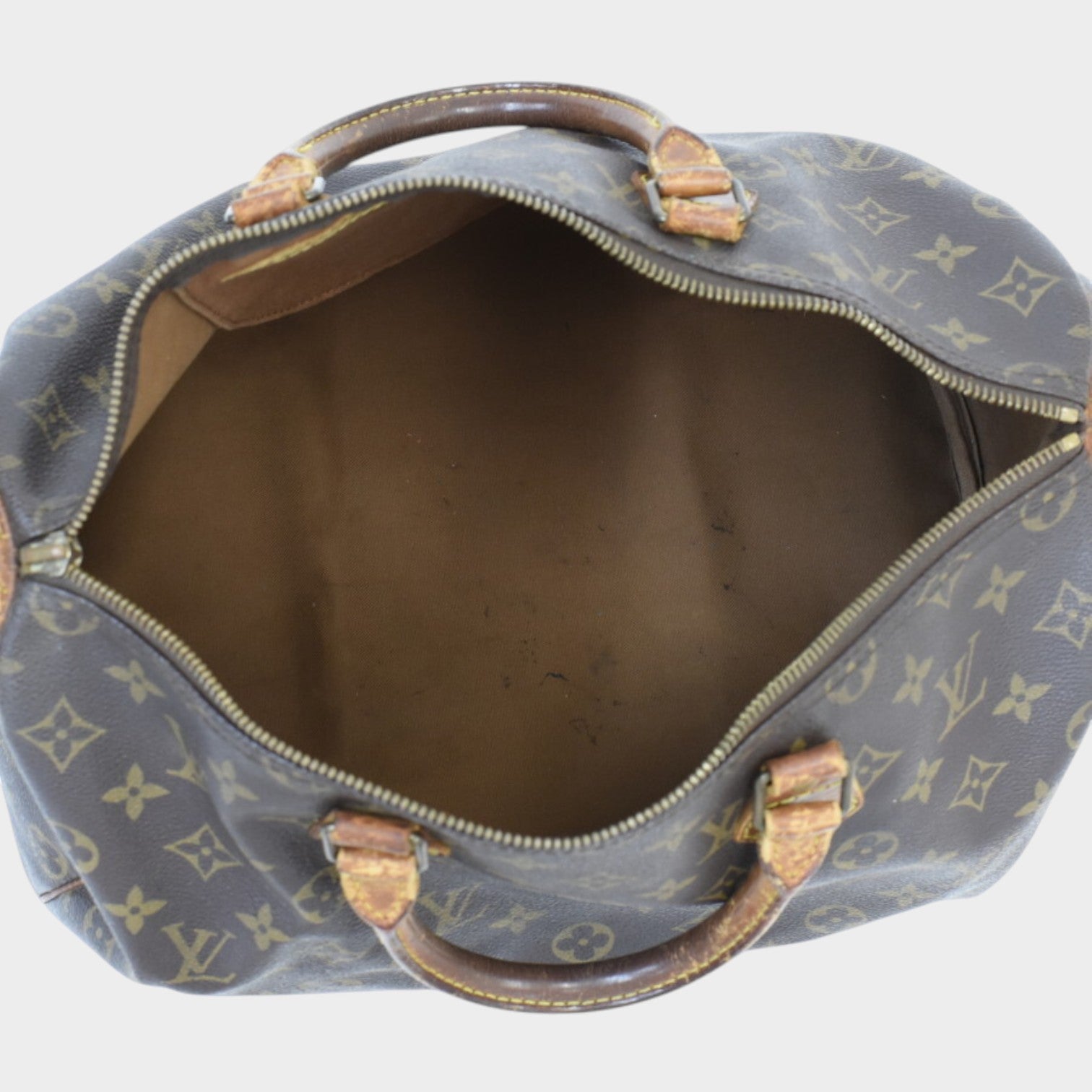 Louis Vuitton Speedy 35 Handbag M41524 Monogram Canvas Leather Brown