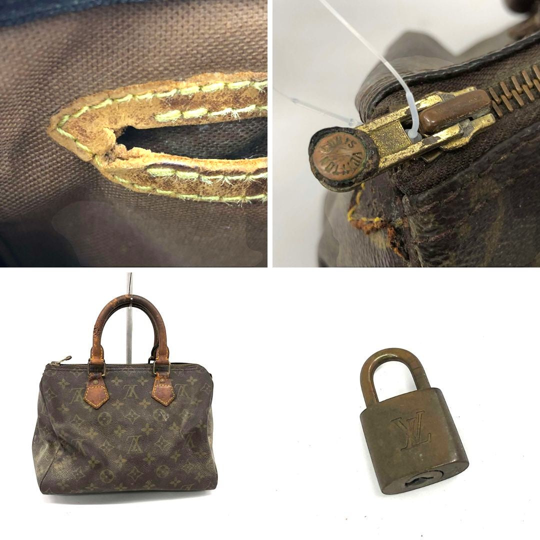 Louis Vuitton Monogram Speedy 25 M41528 MI0912 with padlock