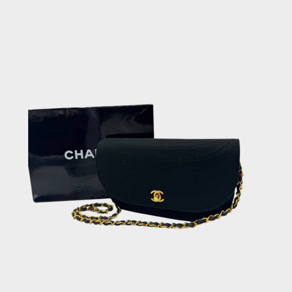 [Excellent Condition] CHANEL Mademoiselle Coco Mark Turnlock Chain Shoulder Bag