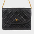 Chanel Matelassé Chain Shoulder Bag, Lambskin, Black, Gold Hardware, Vintage CHANE