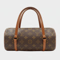 Louis Vuitton M51386 Old Model Papillon 26 Monogram Brown Cylindrical Handbag Mini Boston Vintage