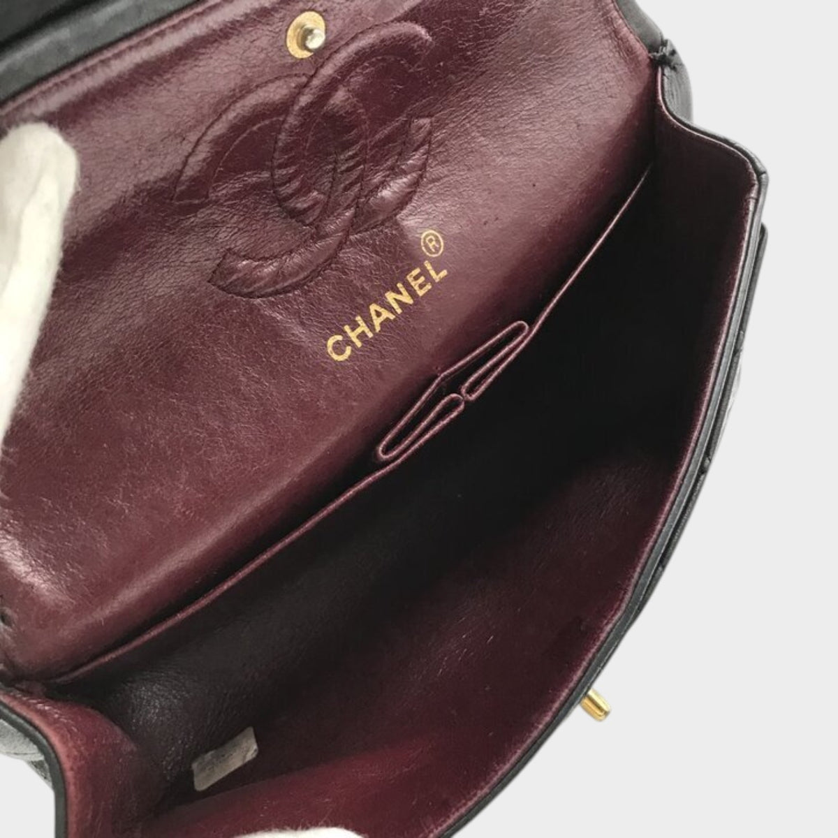 Excellent Condition CHANEL Coco Mark Lambskin Leather Tasche