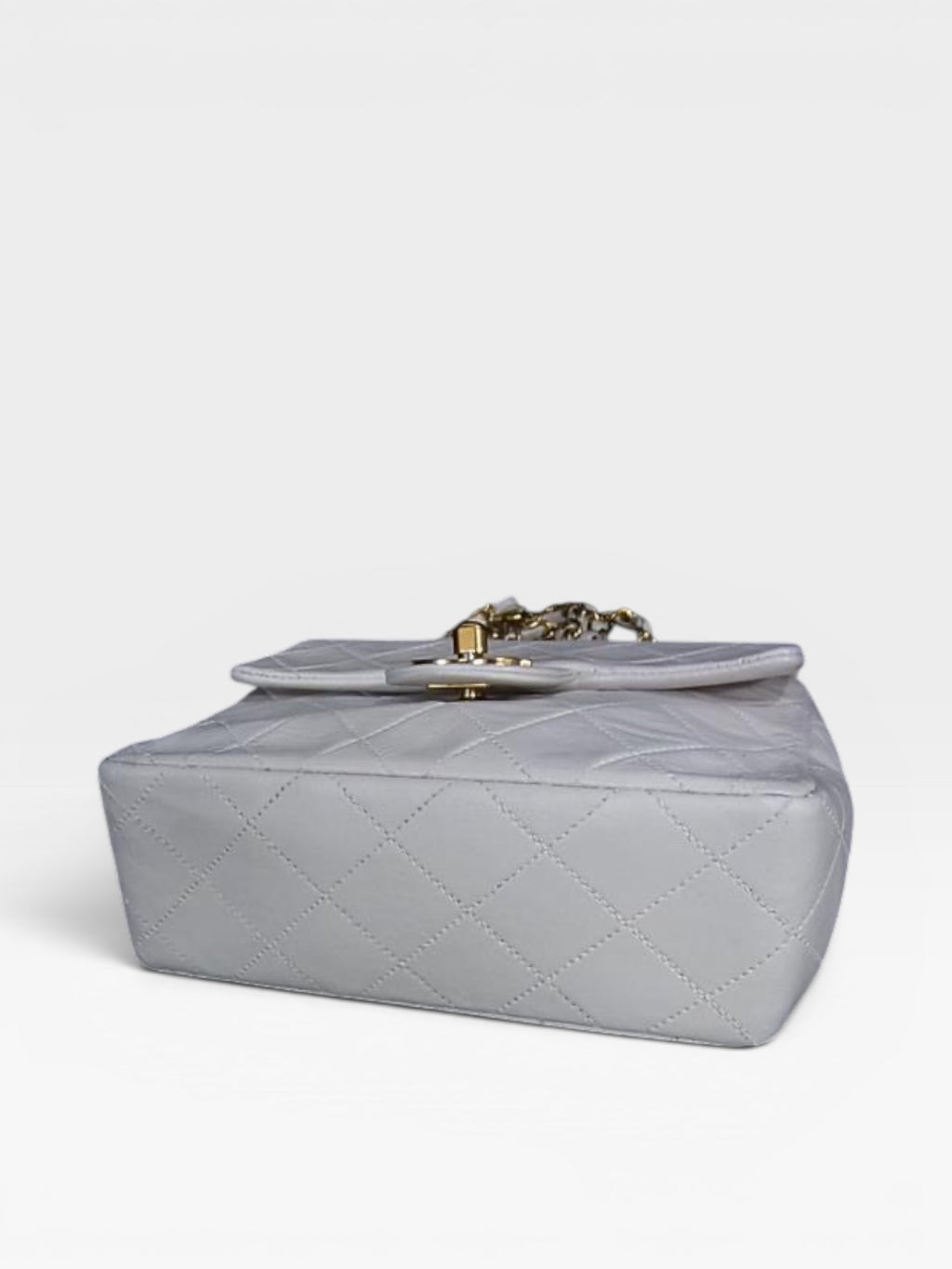 CHANEL Coco Mark Matelassé Leather Crossbody Shoulder Bag with Gold Hardware, Women's, White