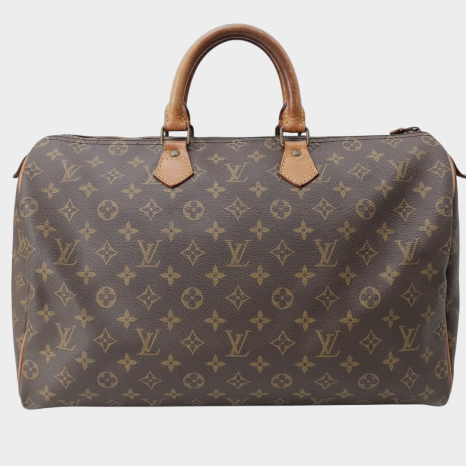 Louis Vuitton Monogram Speedy Handbag Boston Bag with Padlock