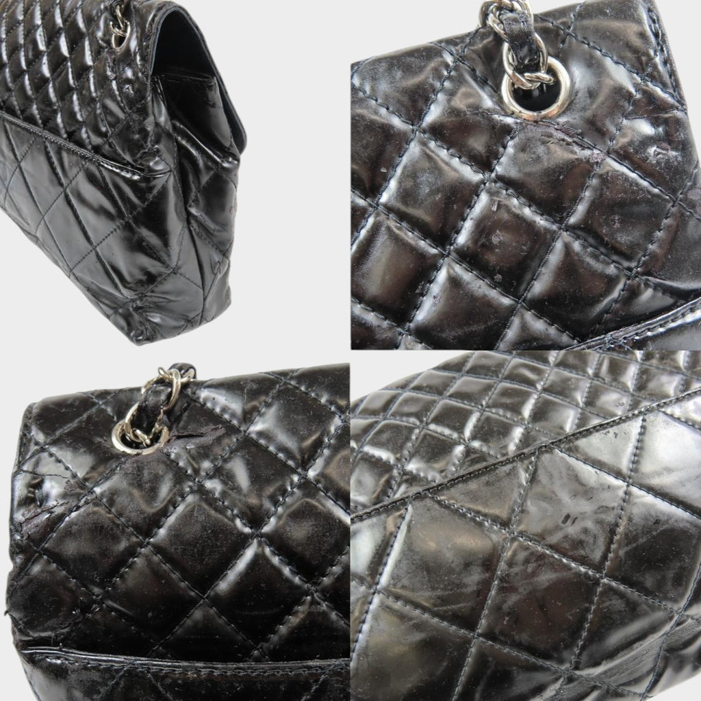 HANEL Chanel Matelassé Coco Mark Turnlock Chain Shoulder Bag Vintage Black