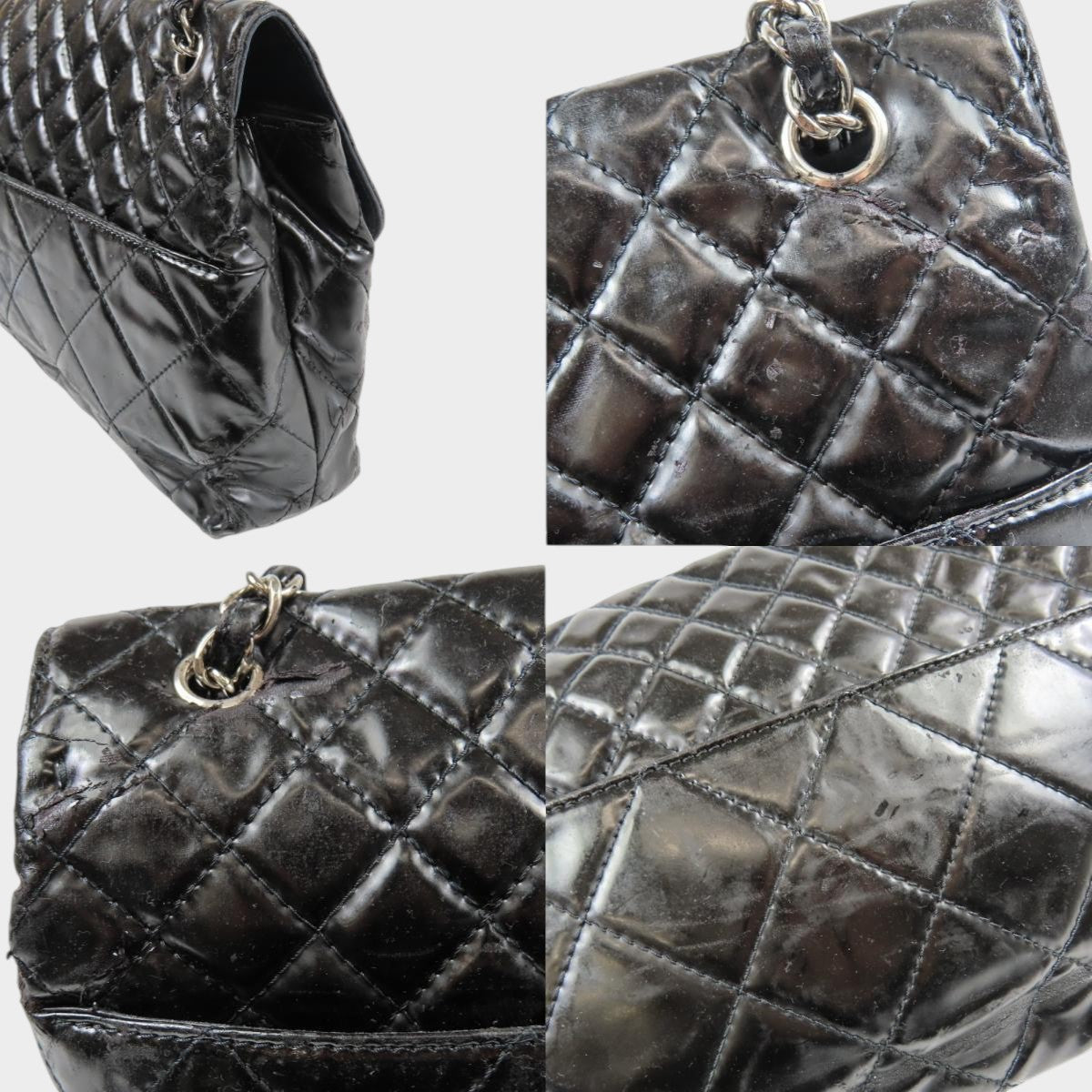 HANEL Chanel Matelassé Coco Mark Turnlock Chain Shoulder Bag Vintage Black