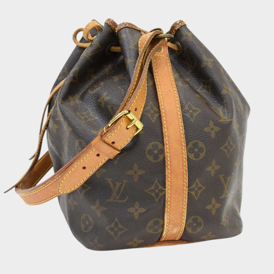 Louis Vuitton Shoulder Bag Petit Noe M42226 Monogram Canvas Leather Brown