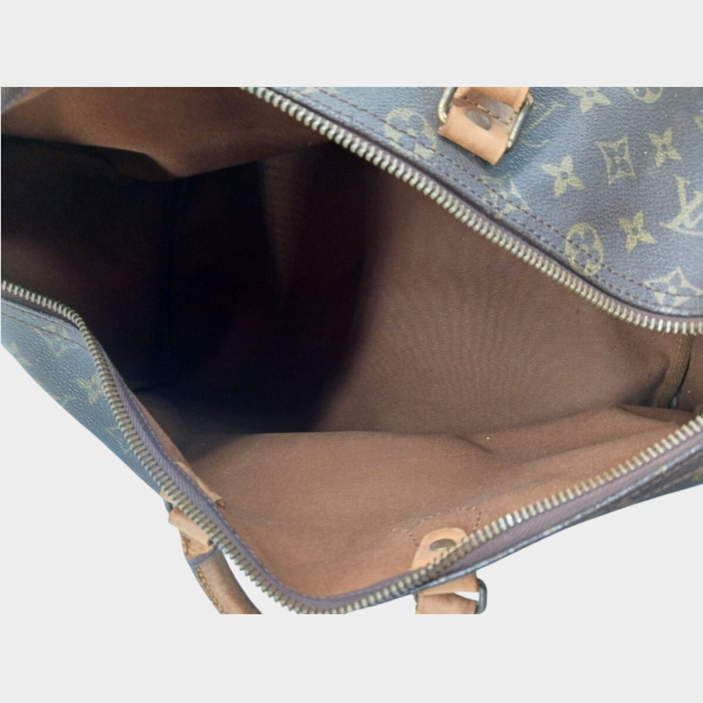 Louis Vuitton Monogram Speedy Handbag Boston Bag with Padlock