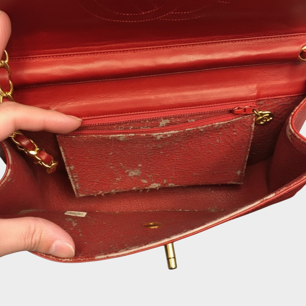 CHANEL Half-Moon Shoulder Bag, Leather, Coco Mark, Turnlock