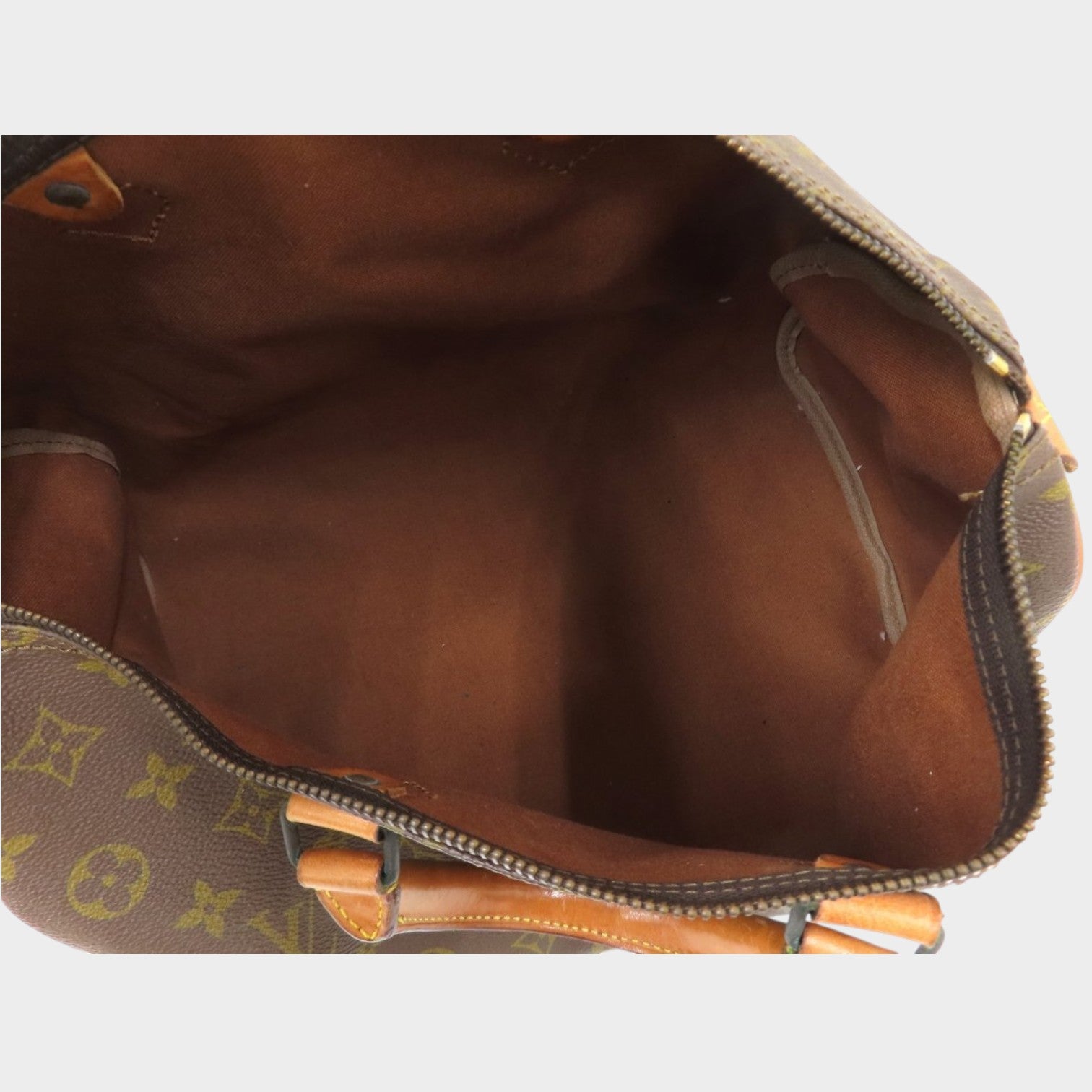 LOUIS VUITTON◆Monogram Speedy◆Toile fabric calf leather genuine leather◆Handbag◆Brown gold hardware