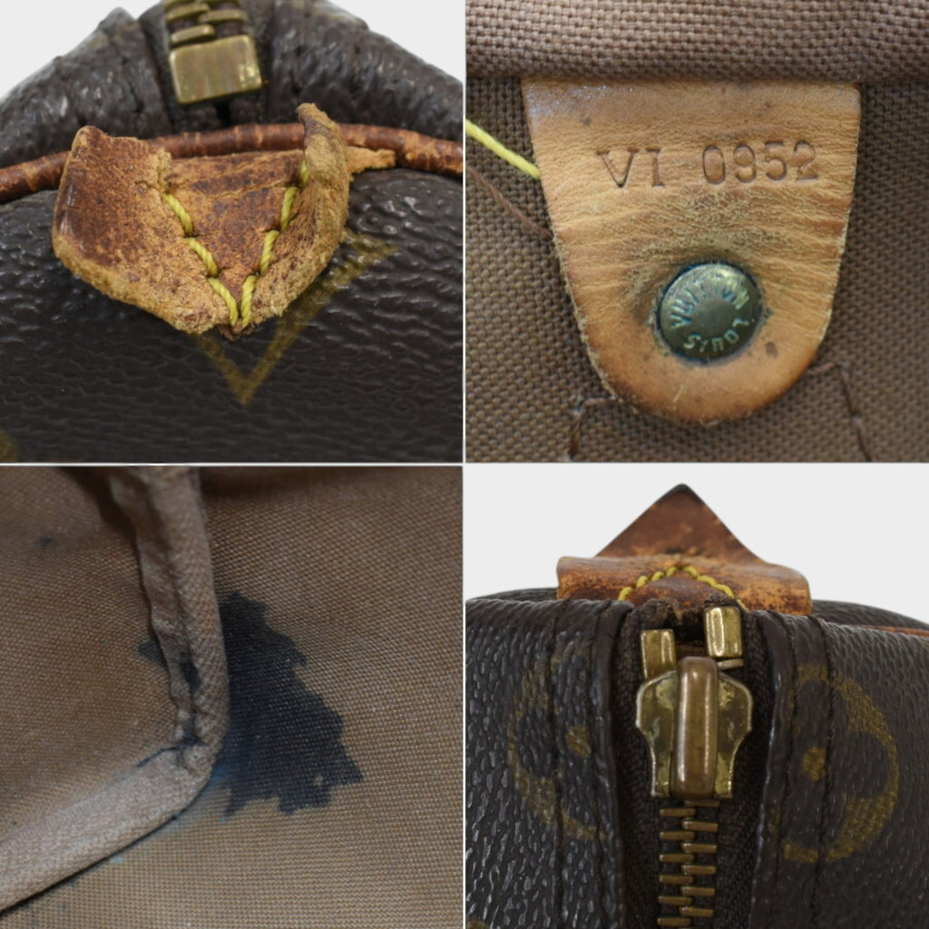 Louis Vuitton Speedy 35 Handbag M41524 Monogram Canvas Leather Brown