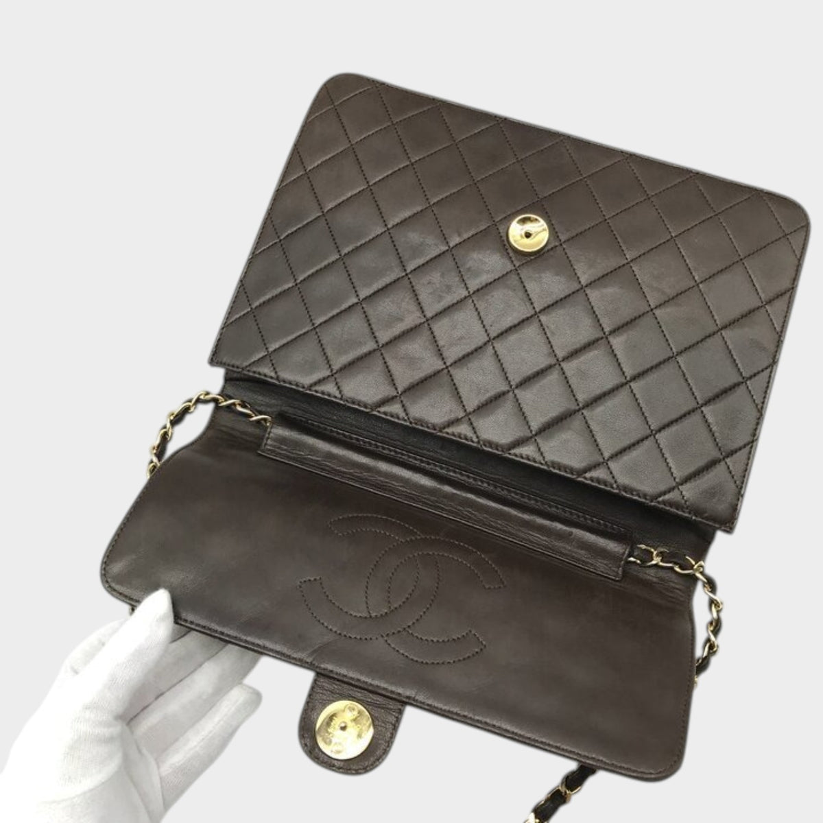 Excellent Condition CHANEL Coco Mark Matelassé Chain Shoulder Tasche