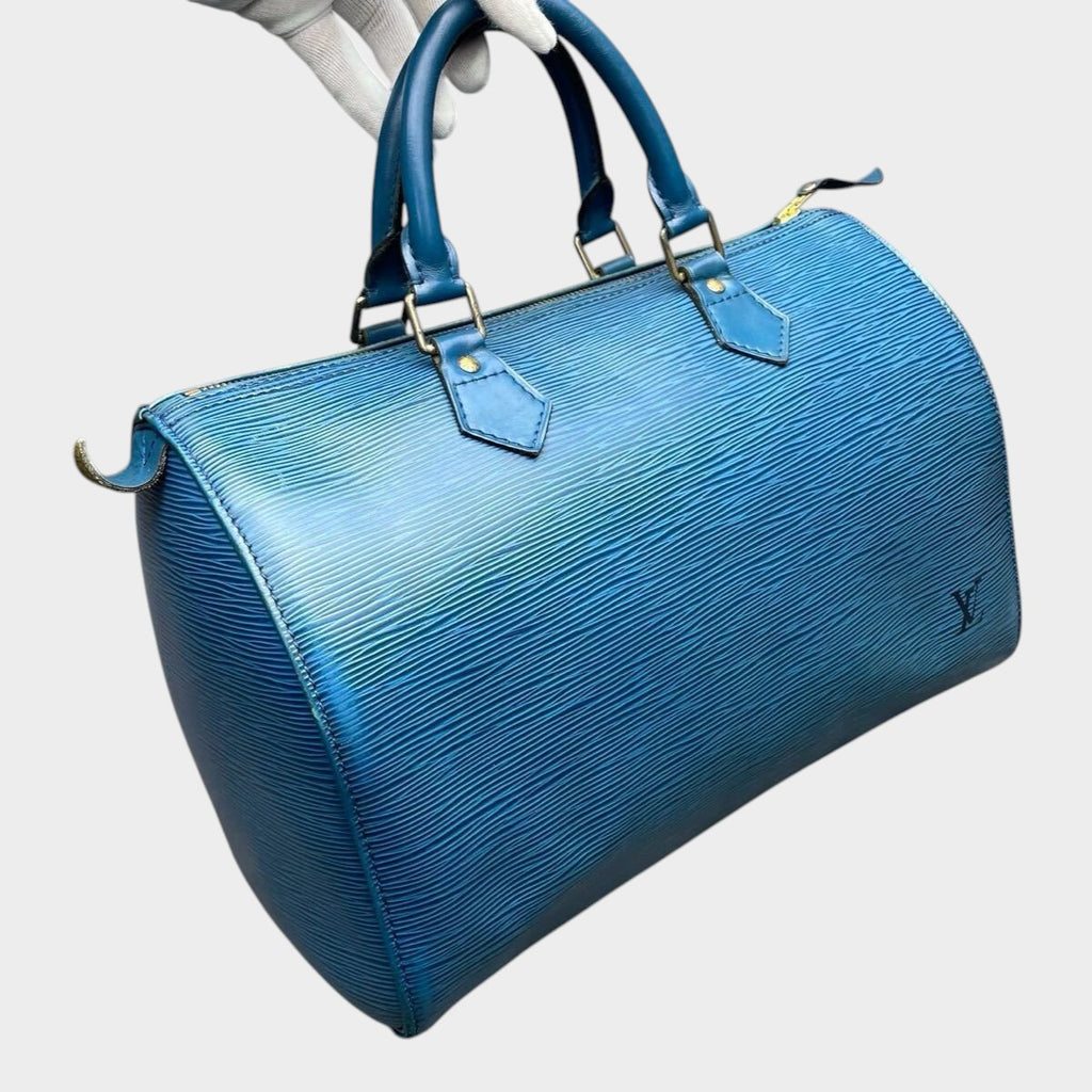 LOUIS VUITTON Epi Speedy 30 Handbag, Serial Number VI190