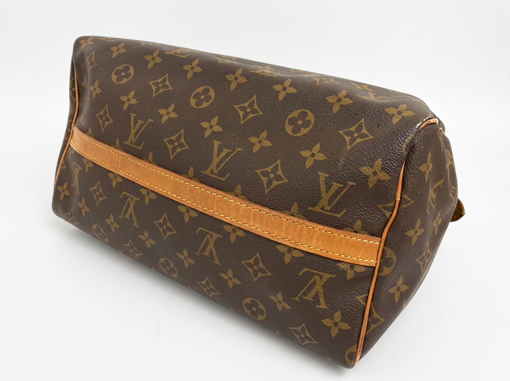 LOUIS VUITTON M41526 Monogram Speedy 30 TALON Zipper USA Made Boston Bag Brown FW6577