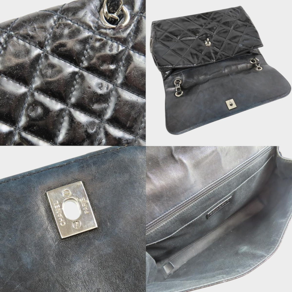 HANEL Chanel Matelassé Coco Mark Turnlock Chain Shoulder Bag Vintage Black