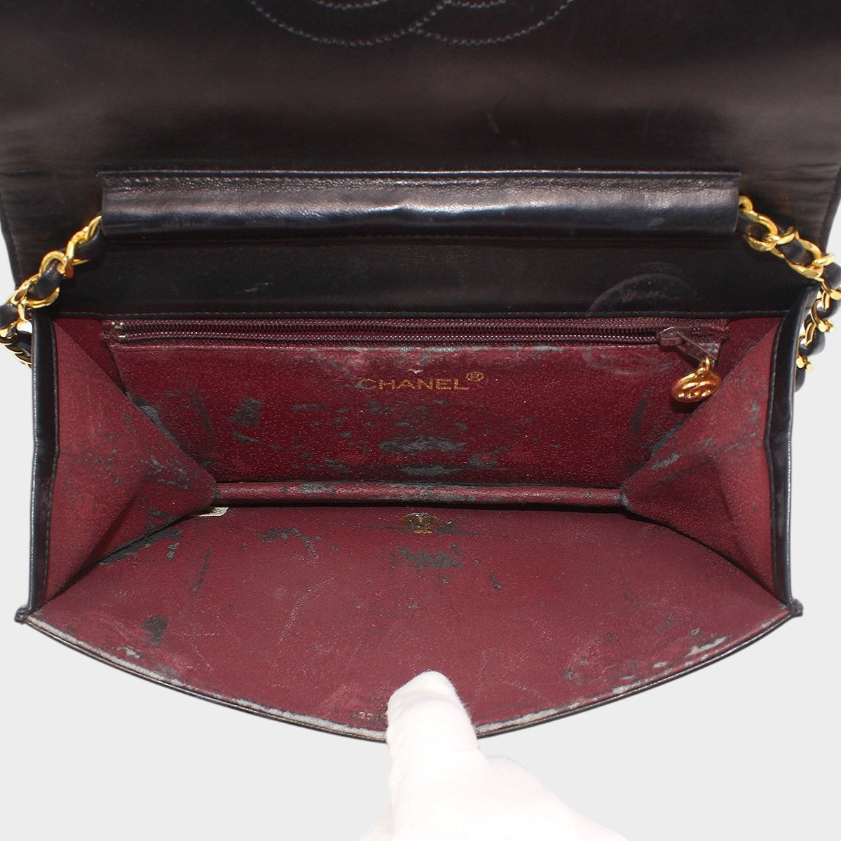 Chanel Matelassé Push-Lock Chain Shoulder Bag, Black with Gold Hardware, Vintage, CHANEL