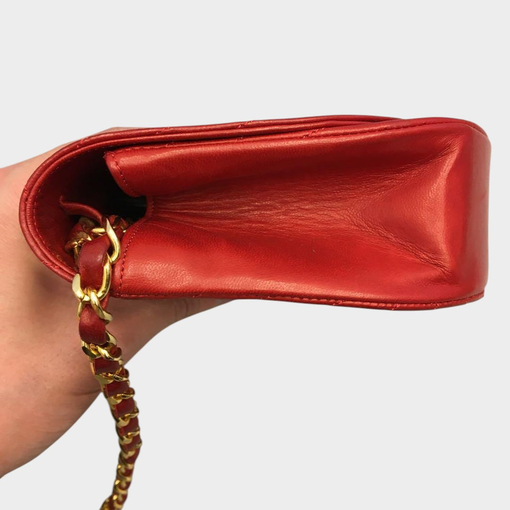 CHANEL Half-Moon Shoulder Bag, Leather, Coco Mark, Turnlock