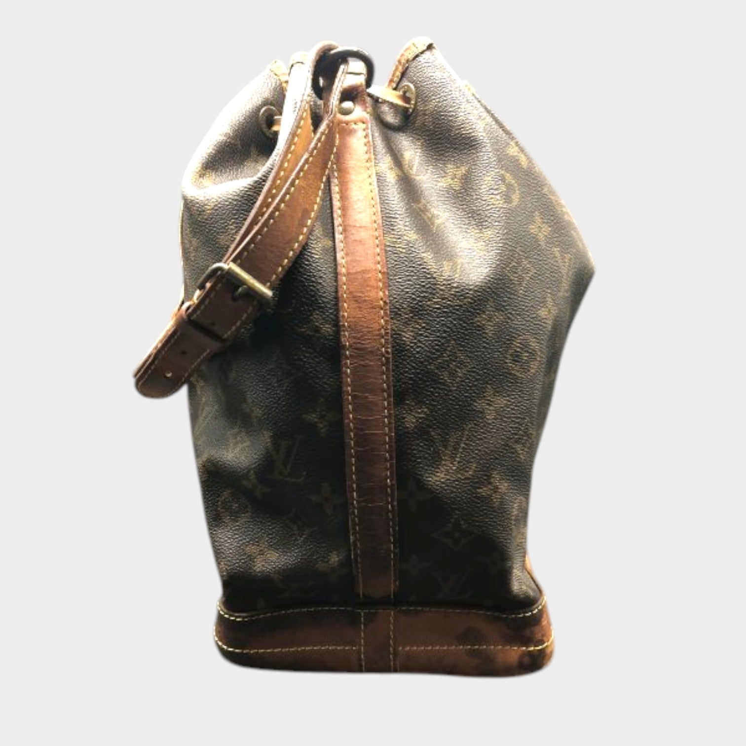Louis Vuitton Monogram Noe Shoulder Bag Drawstring Brown Brand Bag Vintage