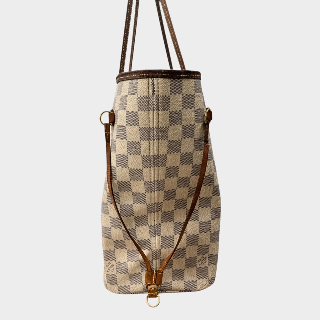 LOUIS VUITTON Damier Azur Neverfull MM N51107Leather Tasche