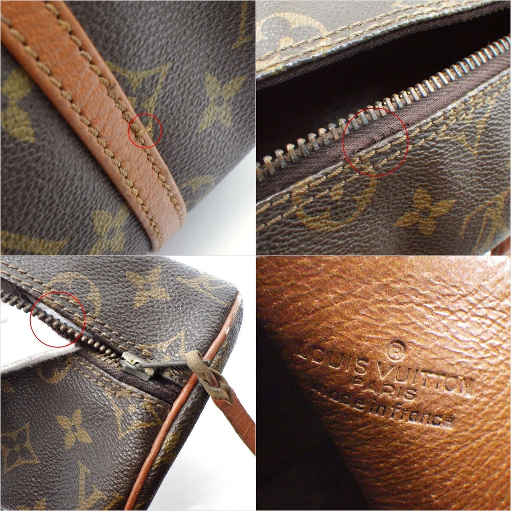 Louis Vuitton M51386 Old Model Papillon 26 Monogram Brown Cylindrical Handbag Mini Boston Vintage