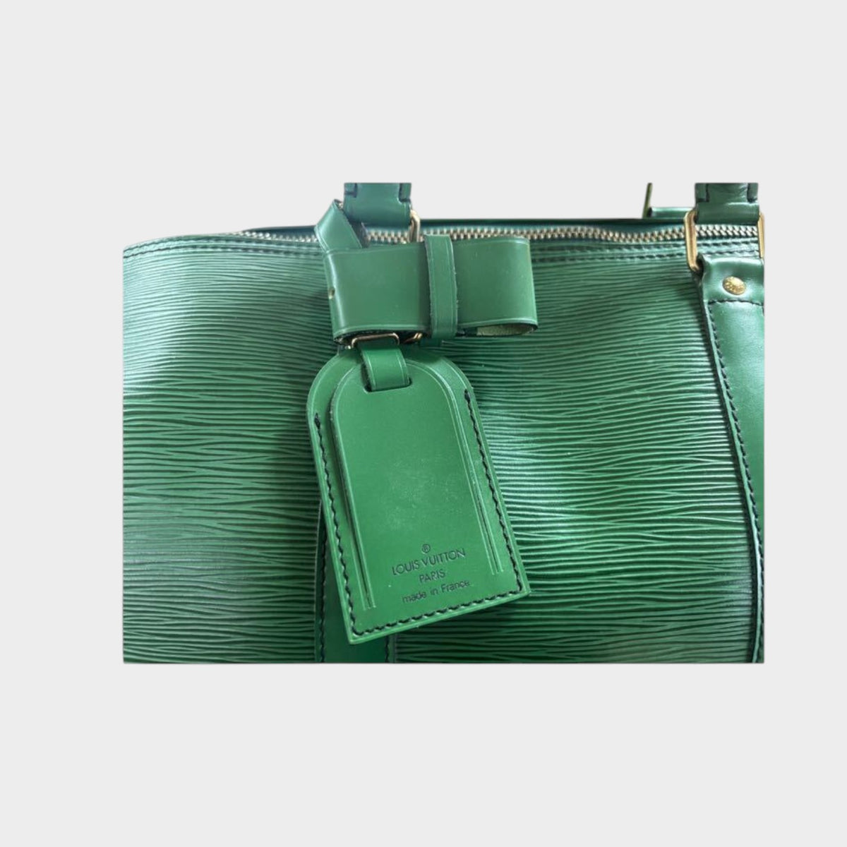 Excellent condition LOUIS VUITTON Epi Keepall 50 Green Boston Tasche