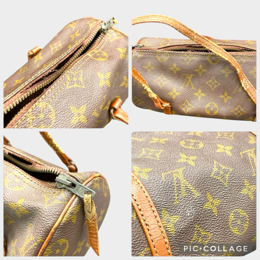Louis Vuitton Papillon Mini Boston Handbag, LV, approximately 25cm wide, vintage, as-is condition