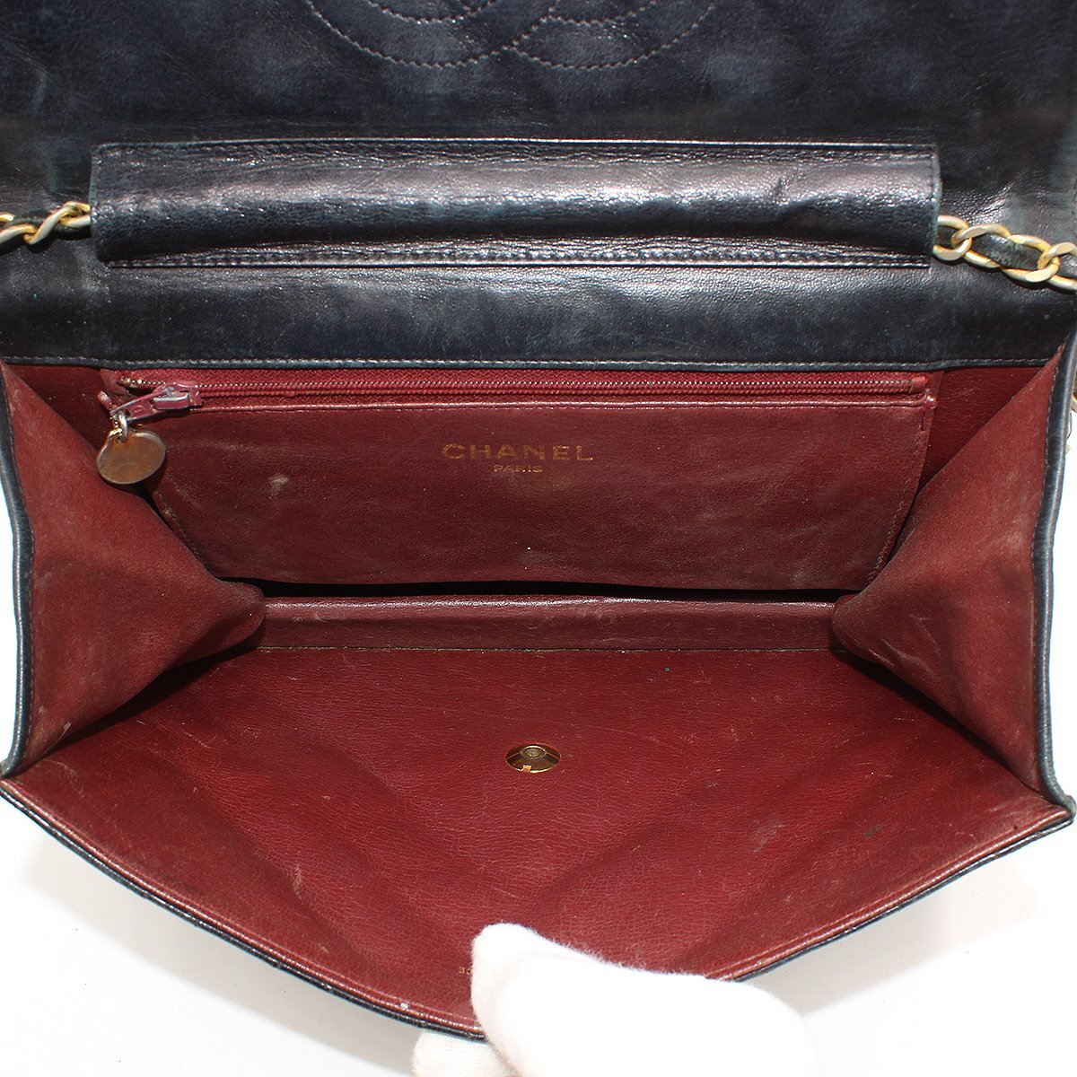 Chanel Matelassé Push-Lock Chain Shoulder Bag, Leather, Vintage, CHANEL