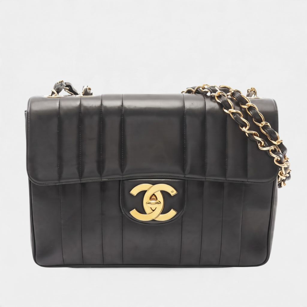 Excellent Condition CHANEL Coco Mark Mademoiselle Turnlock Leather Tasche