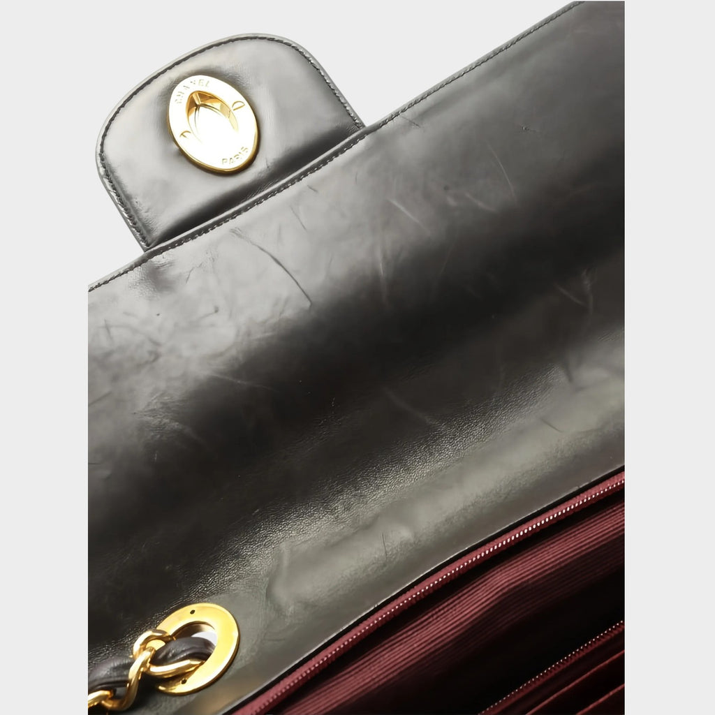 Excellent Condition CHANEL Coco Mark Mademoiselle Turnlock Leather Tasche