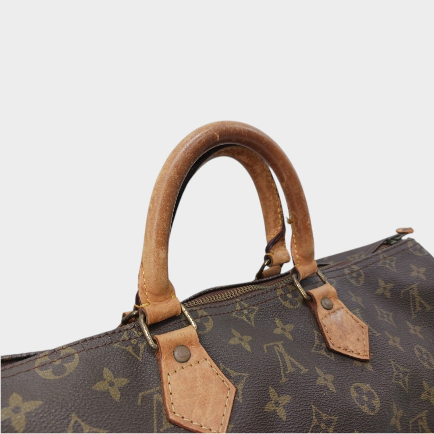 Louis Vuitton Monogram Speedy Handbag Boston Bag with Padlock