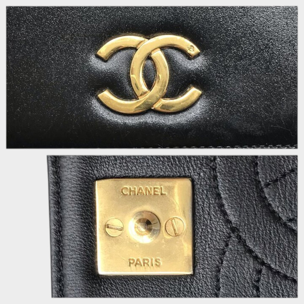 CHANEL Chanel Coco Mark Push Lock Chain Shoulder Bag Black Brand Women'