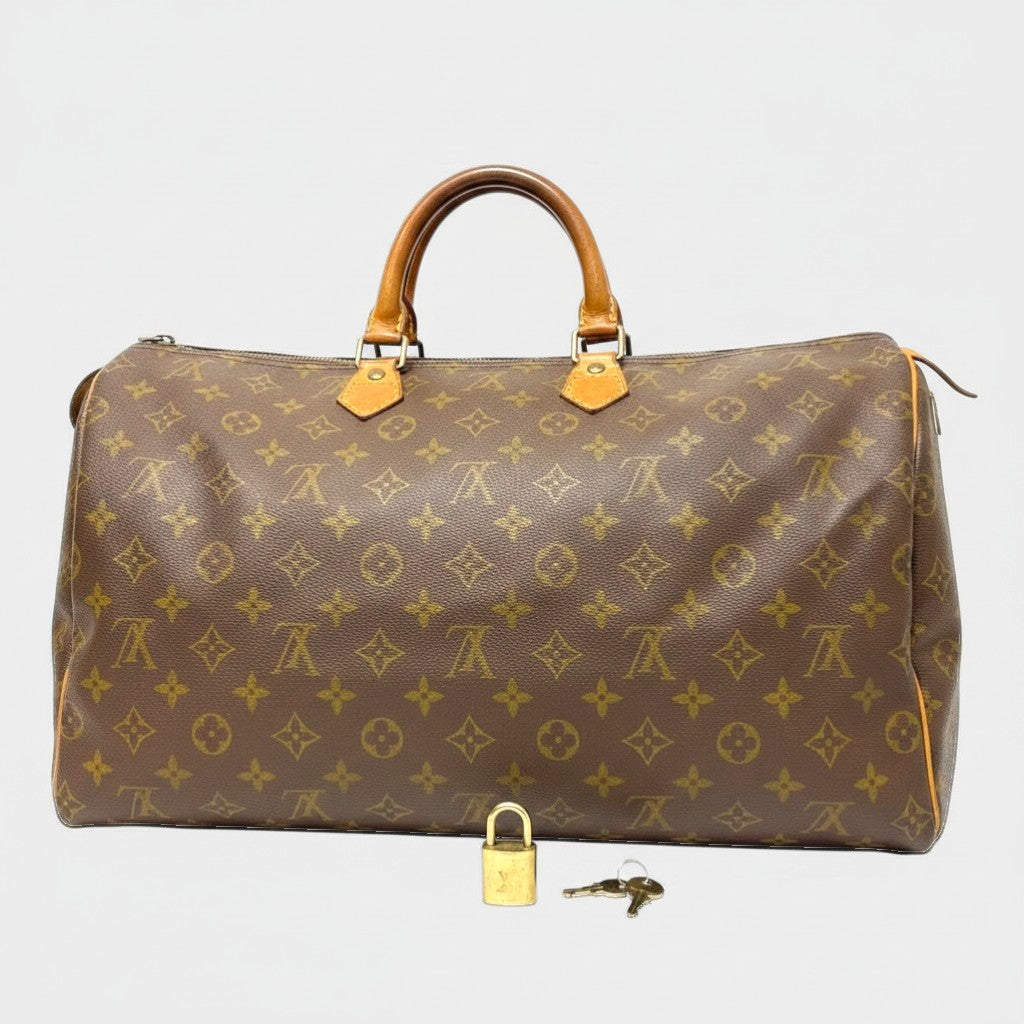 LOUIS VUITTON Monogram Speedy 40 Handbag Boston Bag M41522 Brown Tasche