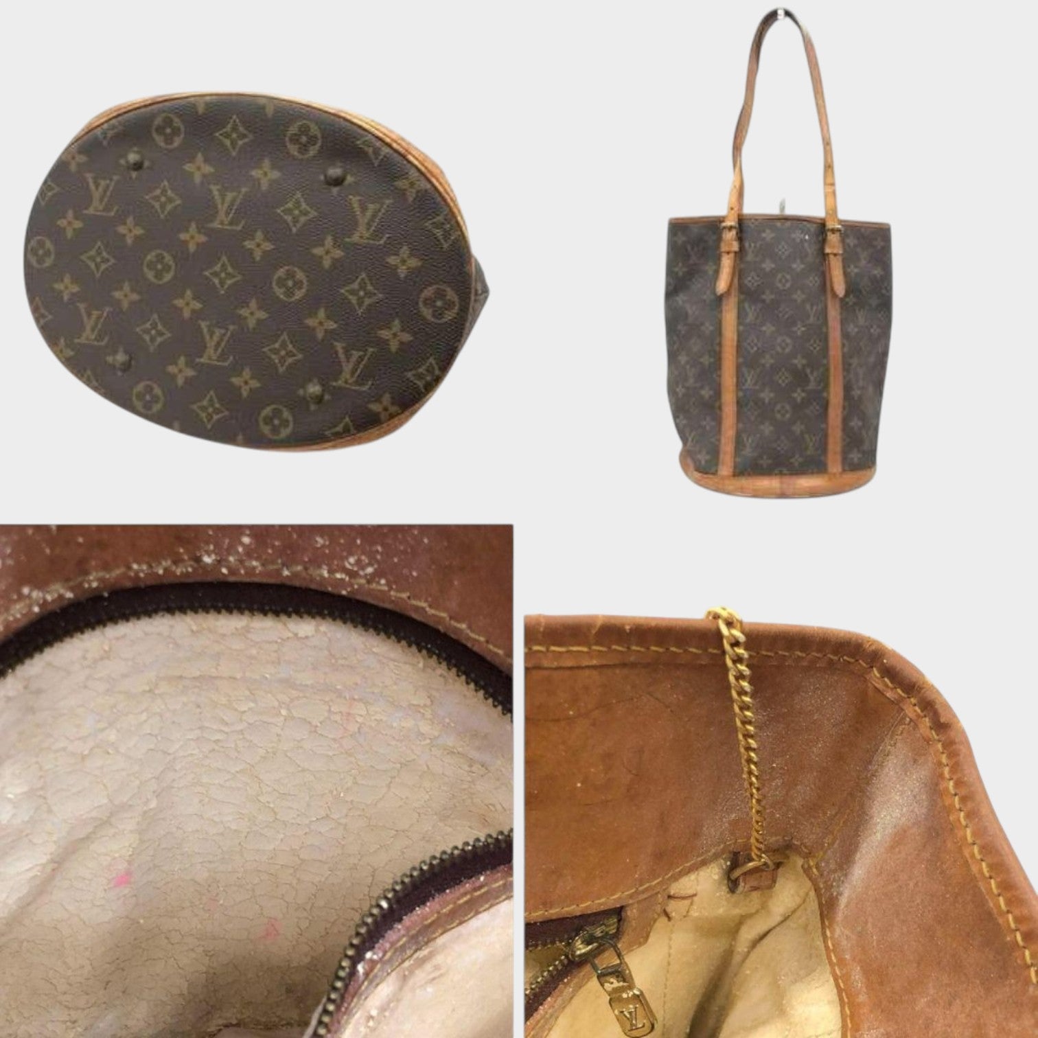 Louis Vuitton Monogram Bucket GM M42236 Shoulder Bag