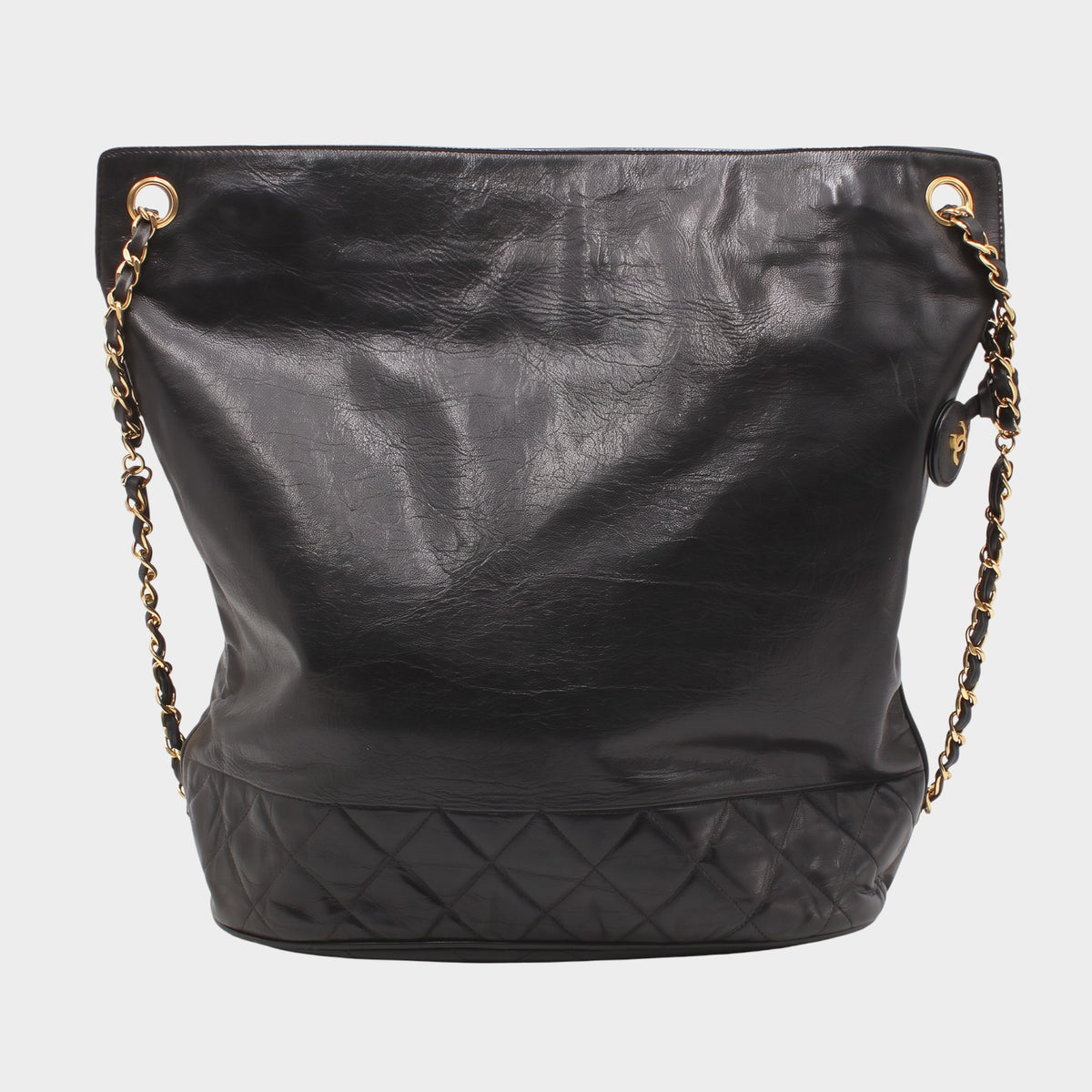 Chanel Matelassé Leather Chain One-Shoulder Bag, Black, Tasche