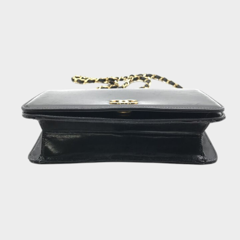 CHANEL Chanel Coco Mark Push Lock Chain Shoulder Bag Black Brand Women'