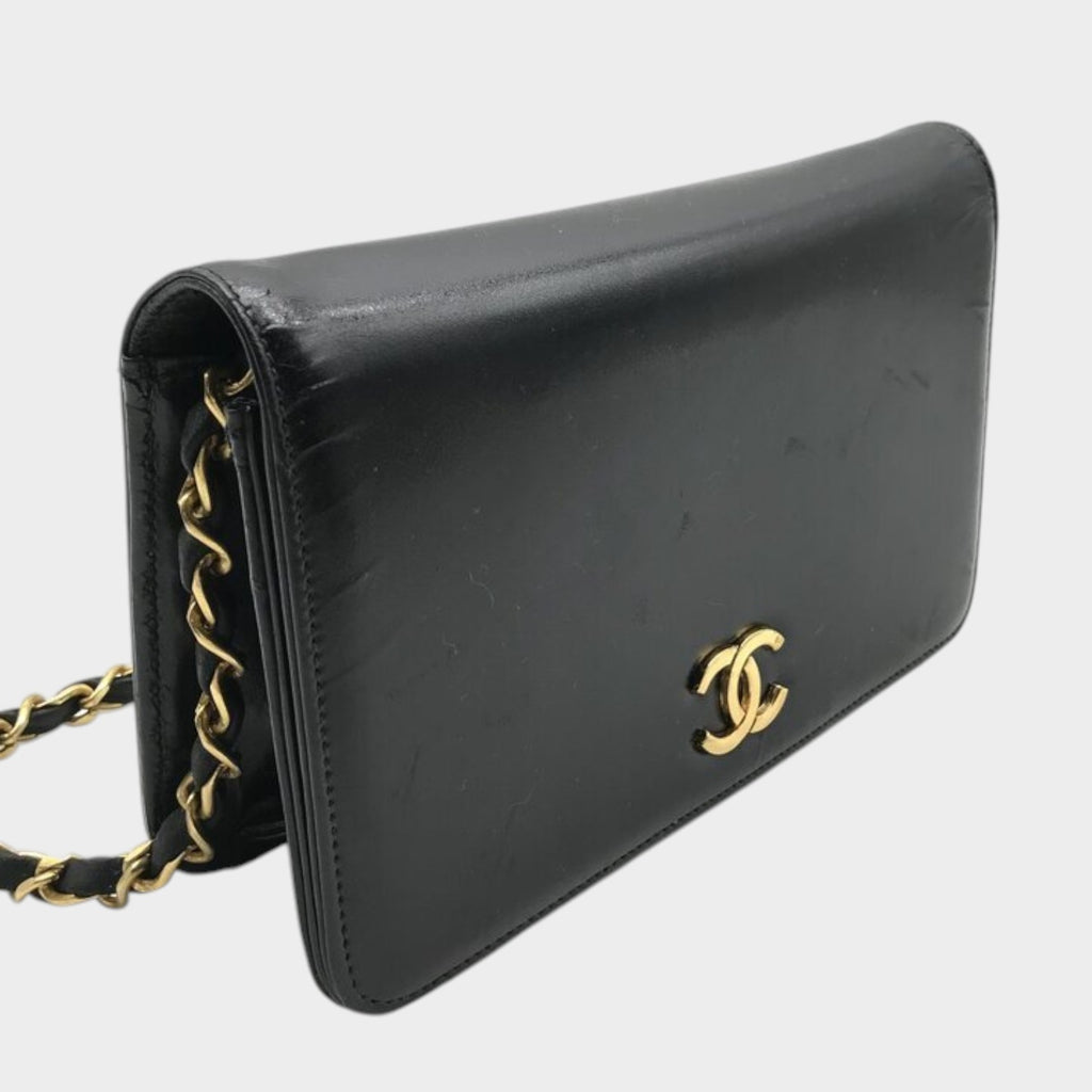 CHANEL Chanel Coco Mark Push Lock Chain Shoulder Bag Black Brand Women'