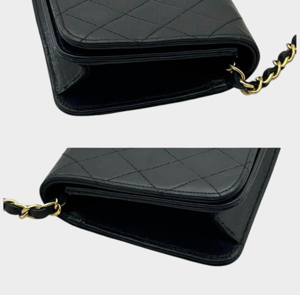 CHANEL Matelassé Mini Push-Lock Chain Shoulder Bag
