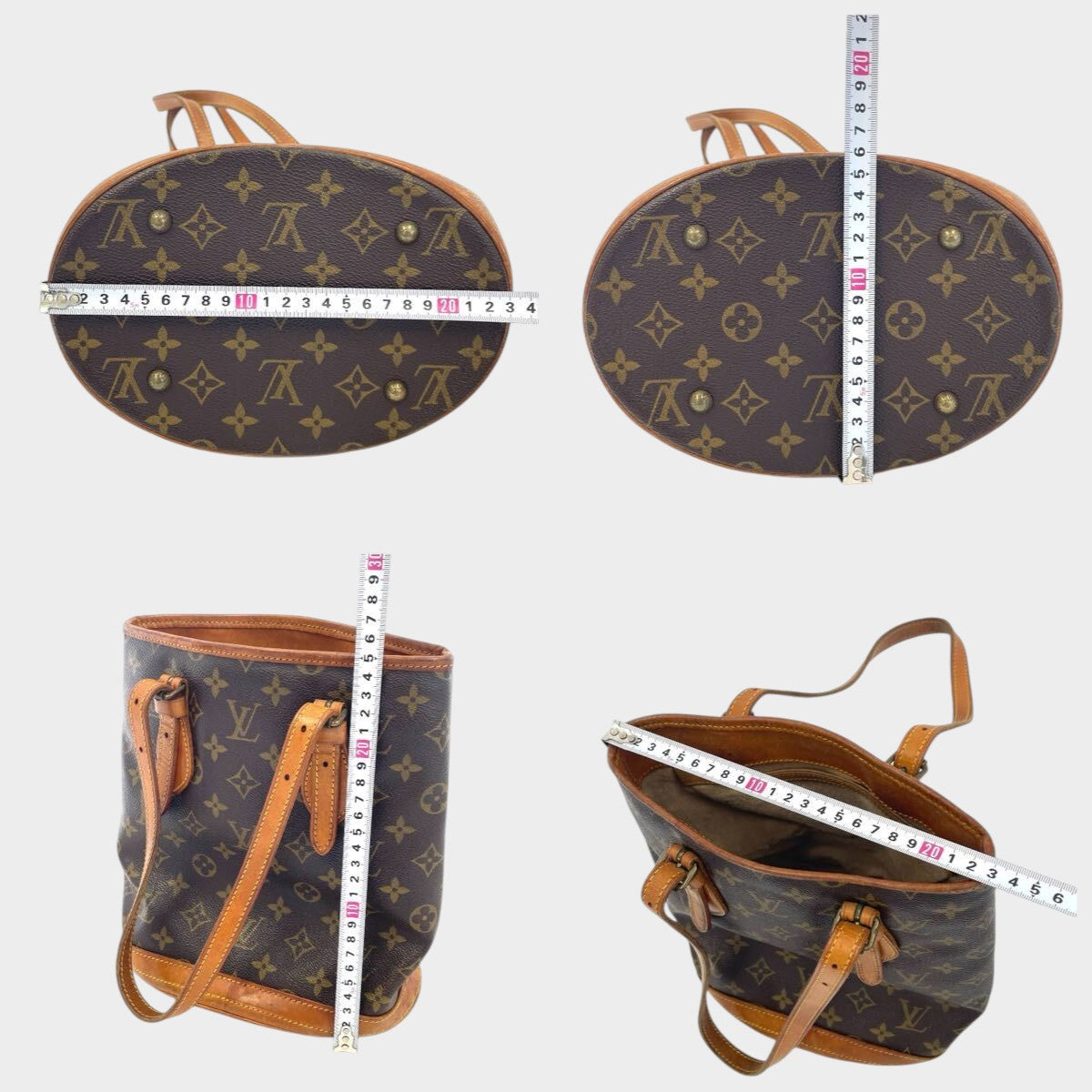 LOUIS VUITTON Louis Vuitton Monogram Bucket PM Bucket-shaped Shoulder Bag Tote Bag Brown
