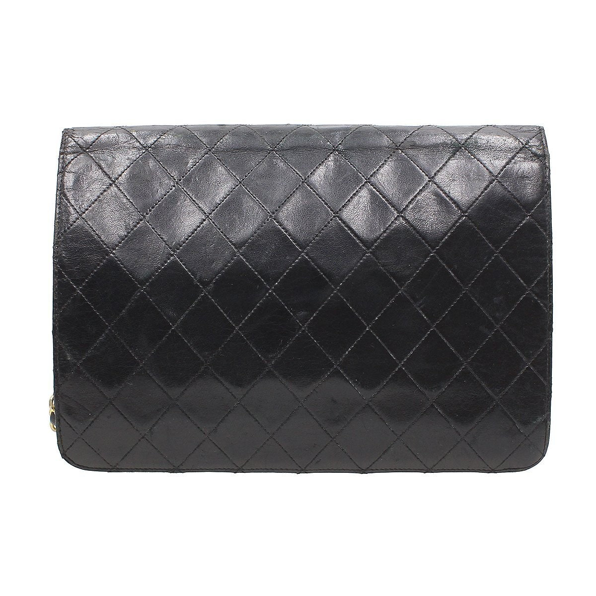 Chanel Matelassé Push-Lock Chain Tasche Bag, Black with Gold
