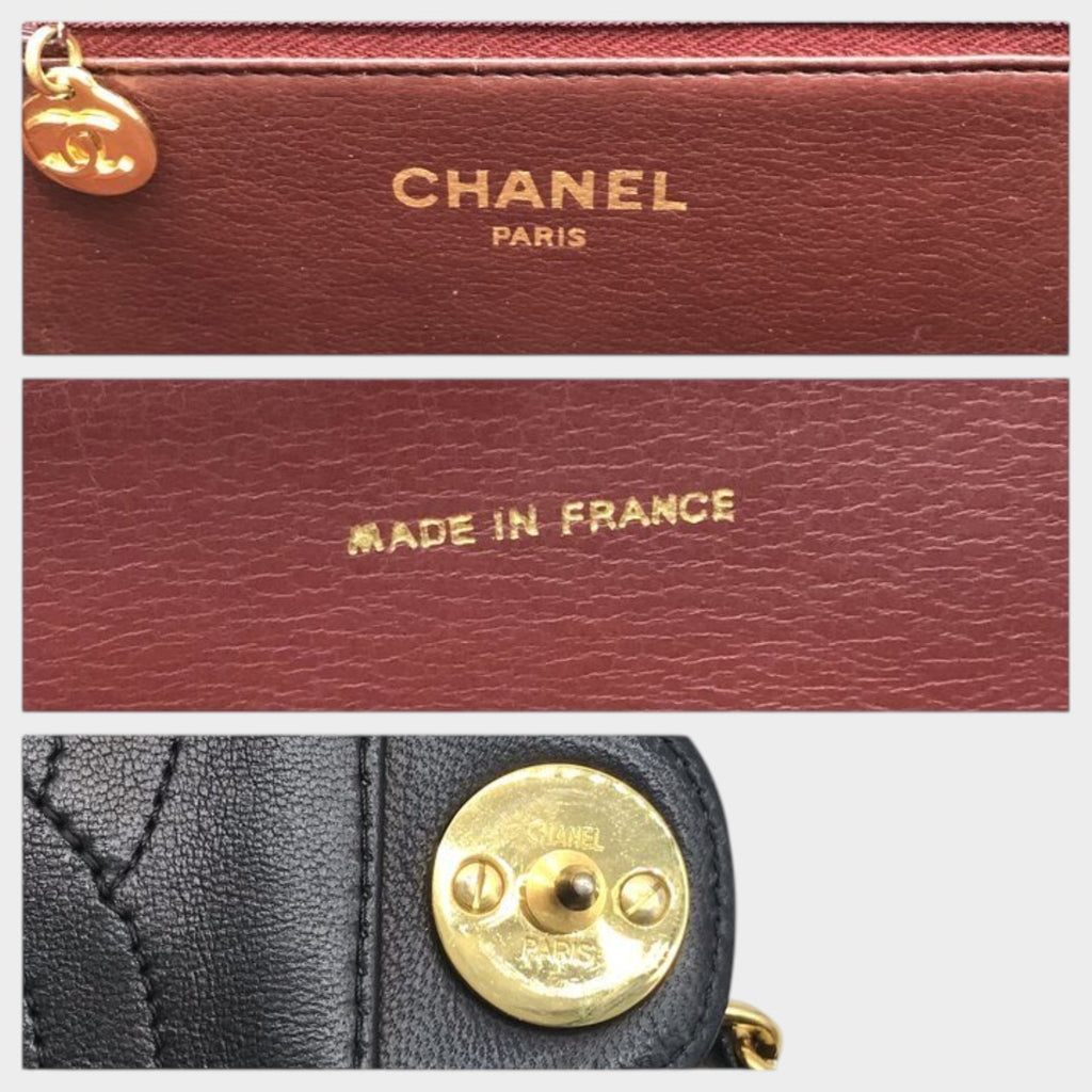 Excellent Condition CHANEL Coco Mark Lambskin Leather Tasche