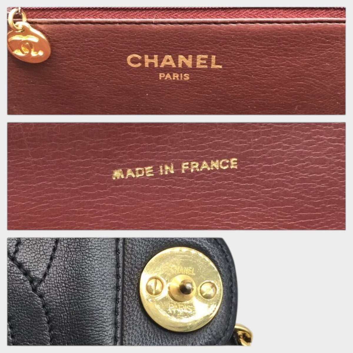 Excellent Condition CHANEL Coco Mark Lambskin Leather Tasche