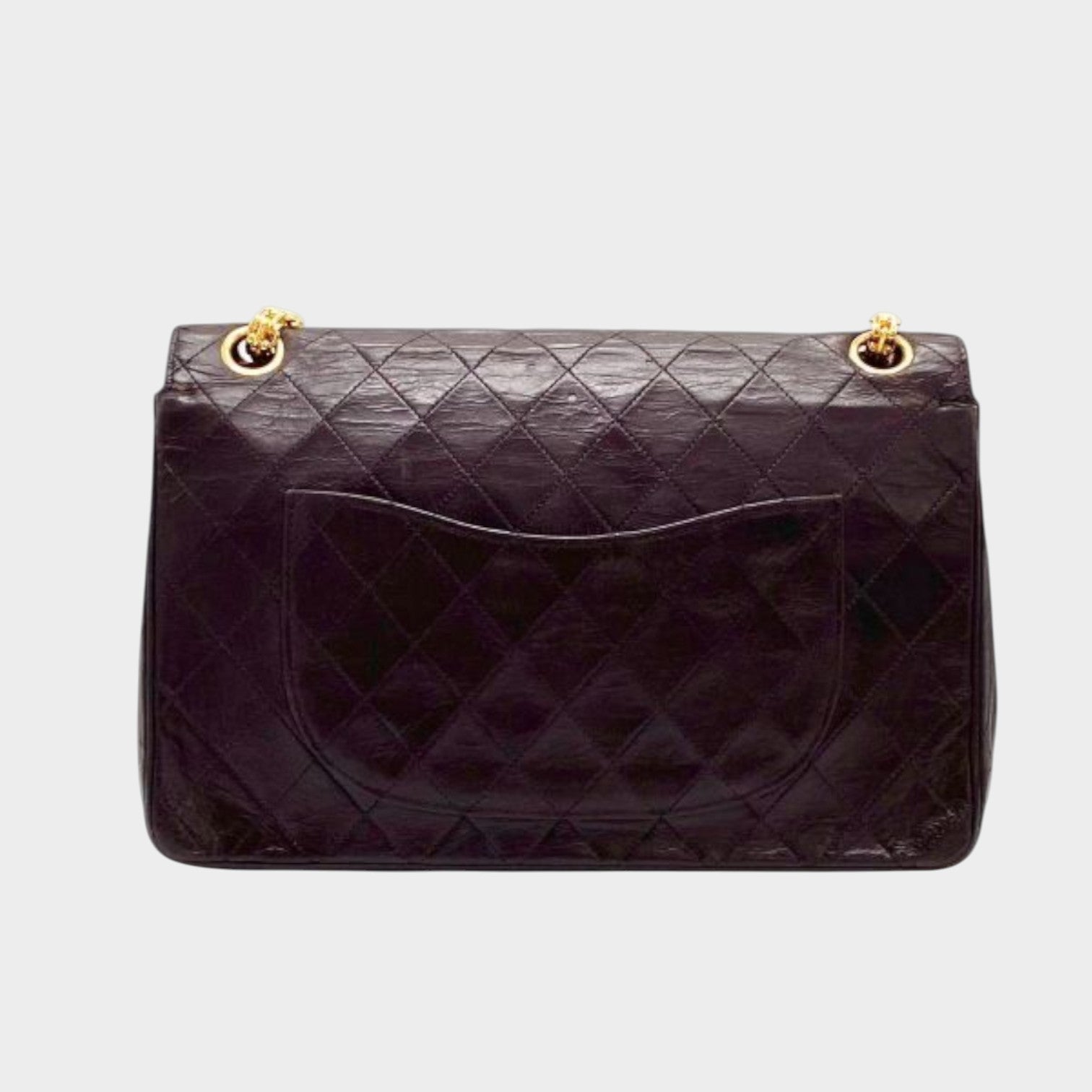 CHANEL Matelassé Coco Mark Double Flap Lambskin Chain Shoulder Bag