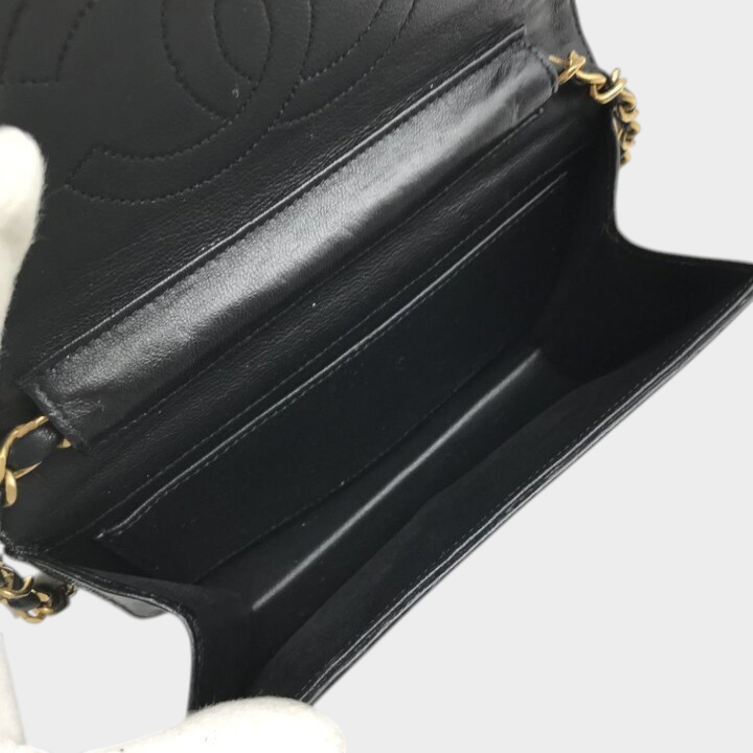 CHANEL Chanel Coco Mark Push Lock Chain Shoulder Bag Black Brand Women'
