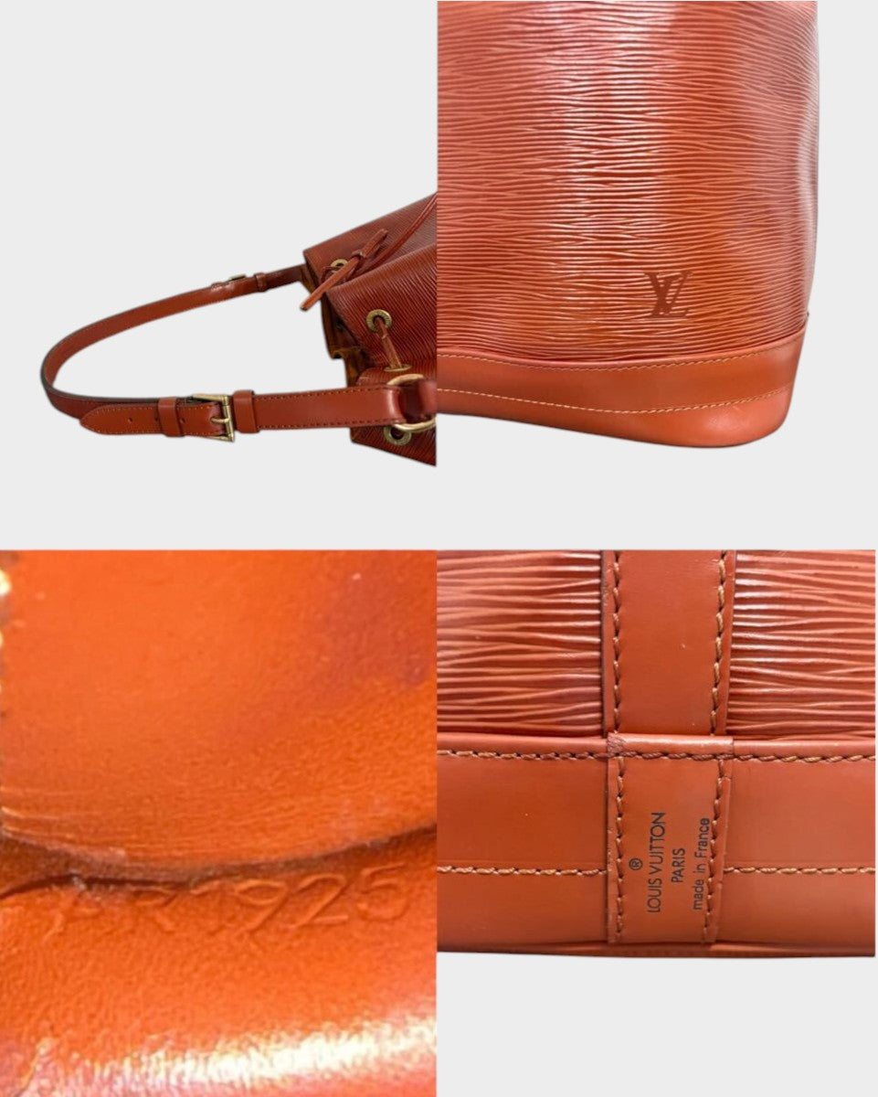Louis Vuitton Epi Noe Shoulder Bag, Drawstring, Kenya Brown, M44003 Tasche