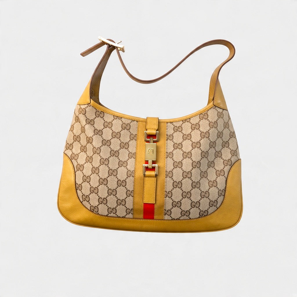 GUCCI GG Canvas Jackie Sherry Line One Shoulder Tasche