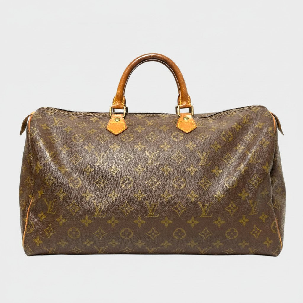 LOUIS VUITTON Monogram Speedy 40 Handbag Boston Bag M41522 Brown Tasche