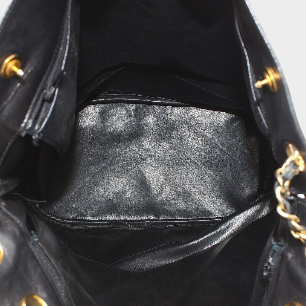 Chanel Matelassé Leather Chain One-Shoulder Bag, Black, Tasche
